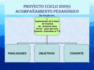 Proyecto (Ciclo 2009) Acompañamiento PedagógicoSe funda en: 