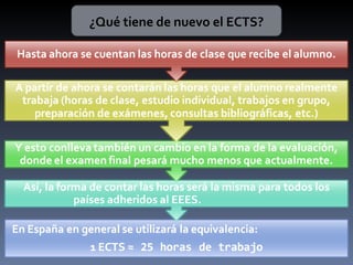 ¿Qué tiene de nuevo el ECTS? 