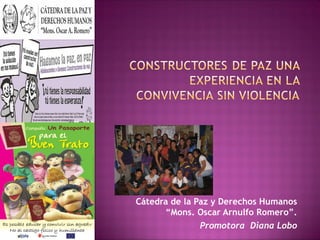 Cátedra de la Paz y Derechos Humanos
      “Mons. Oscar Arnulfo Romero”.
               Promotora Diana Lobo
 
