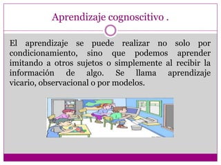 Aprendizaje latente: aprendizaje en el que se adquiere un nuevo comportamiento, pero no se demuestra hasta que se ofrece algún incentivo para manifestarlo.