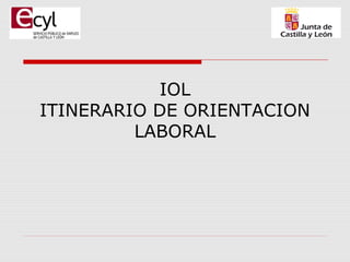 IOL
ITINERARIO DE ORIENTACION
         LABORAL
 