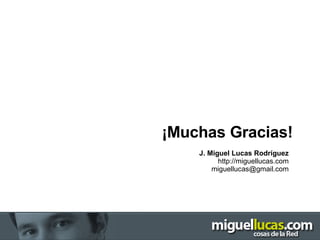 ¡Muchas Gracias! J. Miguel Lucas Rodríguez http://miguellucas.com [email_address] 