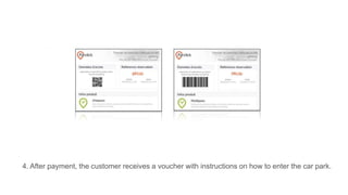 4. After payment, the customer receives a voucher with instructions on how to enter the car park.
 