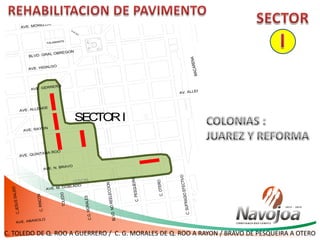 AVE. MORELOS
BLVD. GRAL OBREGON
AVE. HIDALGO
AVE. GERRERO
AVE. ALLENDE
AVE. RAYON
AVE. QUINTANA ROO
AVE. N. BRAVO
AVE. M. DOBLADO
AVE. ABASOLO
AVE. JIMENEZ
C.RINCON
C.JESUSSALIDO
C.G.MORALES
TOLEDO
BLVD.NOREELECCION
16 DE
SEP.
C.PESQUEIRA
C.OTERO
C.SUFRAGIOEFECTIVO
CIRCUITO
AV. ALLENDE
MACARENA
TLACOPA
PROL. OBREGON
ITSON
TALAMANTE
SECTORI
C. TOLEDO DE Q. ROO A GUERRERO / C. G. MORALES DE Q. ROO A RAYON / BRAVO DE PESQUEIRA A OTERO
 