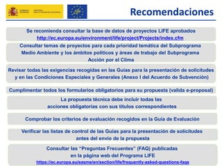 Programa LIFE 2014-2020. Convocatoria 2019