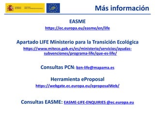 Programa LIFE 2014-2020. Convocatoria 2019