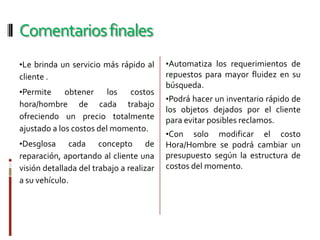 Calcula efectivamente los costos por concepto de materiales de pintura y materiales de taller.