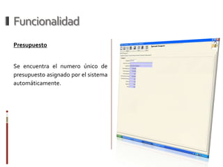 FuncionalidadVehículoSe deberá ingresar el numero de placa como campo clave y la marca-modelo para que el sistema permita tomar como base los tiempos fijos del tipo de vehículo (Sedan, Coupe, HatchBack, SUV, entre otros).