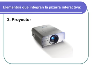 Elementos que integran la pizarra interactiva: 2. Proyector 
