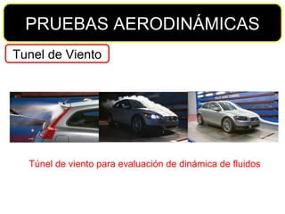 PRUEBAS AERODINÁMICAS Tunel de Viento Túnel de viento para evaluación de dinámica de fluidos 