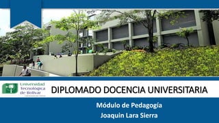 DIPLOMADO DOCENCIA UNIVERSITARIA
Módulo de Pedagogía
Joaquin Lara Sierra
 