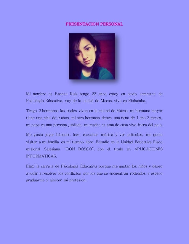 Presentacion personal