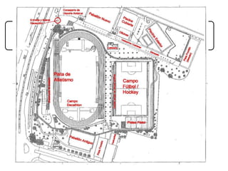 ÍNDICE
              1º DESCRIPCIÓN GENERAL DE LAS
              INSTALACIONES Y SITUACIÓN ACTUAL.

C.D. CARRANQUE
                              ESPACIOS DEPORTIVOS:
                              • Dos pabellones cubiertos (nuevo y antiguo)
                              • Piscina cubierta (vaso grande 25x16,5m y
                              pequeño de 12,5x6m)
                              • Piscina exterior (vaso grande de 50x16,5m y
                              pequeña de 12,5x6m)
                              • Pista de atletismo y campo de decathlon
                              •Campo de césped artificial (fútbol y hockey)
                              • Pista de frontón
• 58.360 m2 de superficie     • 4 pistas de pádel
• 8.500 m2 construidos de     • Gimnasio
los que 6.750 m2 son útiles   • Circuito de tonificación
 