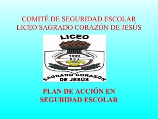 COMITÉ DE SEGURIDAD ESCOLAR
LICEO SAGRADO CORAZÓN DE JESÚS
PLAN DE ACCIÓN EN
SEGURIDAD ESCOLAR
 