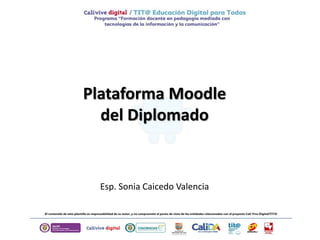 Esp. Sonia Caicedo Valencia
Plataforma Moodle
del Diplomado
 
