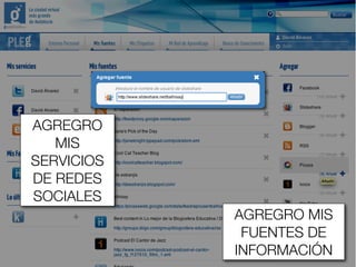 AGREGRO
   MIS
SERVICIOS
DE REDES
SOCIALES
            AGREGRO MIS
             FUENTES DE
            INFORMACIÓN
 