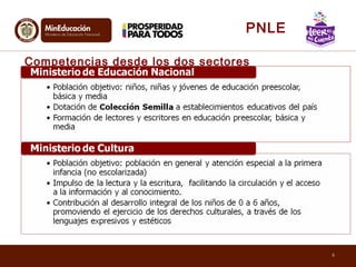 4
Competencias desde los dos sectores
PNLE
 