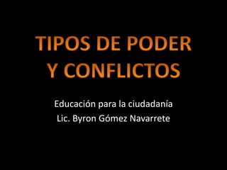 Educación para la ciudadanía
Lic. Byron Gómez Navarrete
 