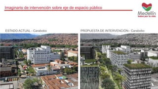 Imaginario de intervención sobre eje de espacio público 
ESTADO ACTUAL - Carabobo PROPUESTA DE INTERVENCIÓN– Carabobo 
 