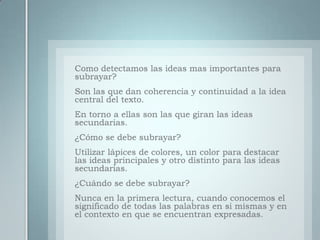 DESCANSO: El deporte es lo mas indicado, son también fundamentales para el estudio una buena respiración, para mantener oxigenado el cerebro.EL LUGAR DE ESTUDIO.Si bien es cierto que se puede estudiar en cualquier parte y a cualquier hora, también lo es que el lugar y el momento escogidos repercuten decisivamente en el rendimiento académico, para lograrlo se requiere un mínimo de comodidad, aseo y buen gusto.Los sitios apropiados para estudiar son, las bibliotecas por la organización el silencio y la disponibilidad de recursos.En definitiva que sea un sitio agradable silencioso y que estimule el trabajo intelectual. 