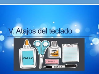 V. Atajos del teclado
 