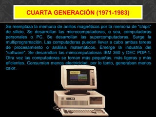 diapositivas sobre la generacion de las computadoras