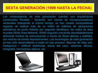 diapositivas sobre la generacion de las computadoras