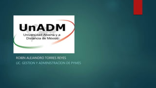 ROBIN ALEJANDRO TORRES REYES
LIC. GESTION Y ADMINISTRACION DE PYMES
 