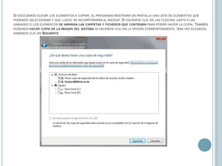 A continuación podemos configurar la frecuencia con la que se realizará la copia de seguridad automática si queremos que se realice. Para ello elegiremos el enlace correspondiente. Luego en la ventana que aparecerá, elegiremos con qué frecuencia se ejecutará la copia, qué día y a qué hora. También podemos desactivar la copia periódica desactivando la casilla Ejecutar la copia de seguridad... 