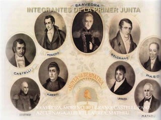  SAAVEDRA, MORENO, BELGRANO, CASTELLI, PASO,
AZCUENAGA,ALBERTI, LARREA, MATHEU
 