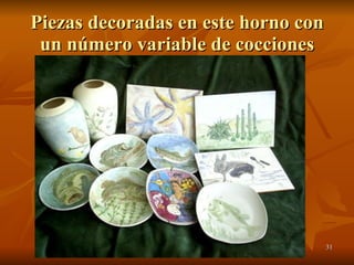 Piezas decoradas en este horno con un número variable de cocciones 