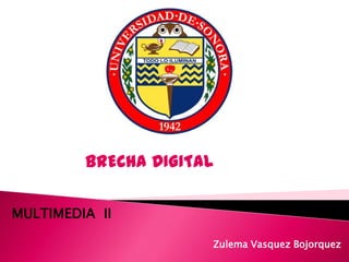 BRECHA DIGITAL
Zulema Vasquez Bojorquez
MULTIMEDIA II
 