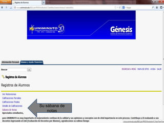 Su sábana de
    notas
 
