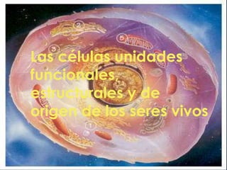 Las células unidades funcionales, estructurales y de origen de los seres vivos 