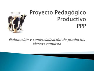 Elaboración y comercialización de productos
lácteos camilista
 
