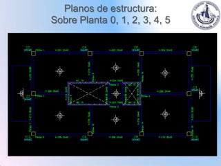Planos de estructura:
Sobre Planta 0, 1, 2, 3, 4, 5
 