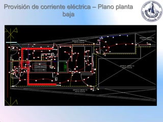 Provisión de corriente eléctrica – Plano planta
                     baja
 