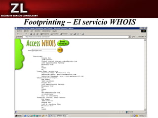 Footprinting – El servicio WHOIS
 