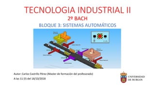 TECNOLOGIA INDUSTRIAL II
2º BACH
BLOQUE 3: SISTEMAS AUTOMÁTICOS
Autor: Carlos Castrillo Pérez (Master de formación del profesorado)
A las 11:55 del 18/10/2018
 