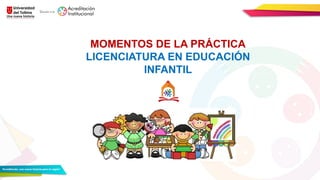 MOMENTOS DE LA PRÁCTICA
LICENCIATURA EN EDUCACIÓN
INFANTIL
 