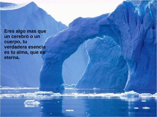 Eres algo mas que
un cerebro o un
cuerpo, tu
verdadera esencia
es tu alma, que es
eterna.
 