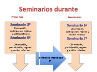 Observación,
participación, registro
y análisis reflexivo
Seminario intermedio
4º
Observación,
participación, registro
y análisis reflexivo
 