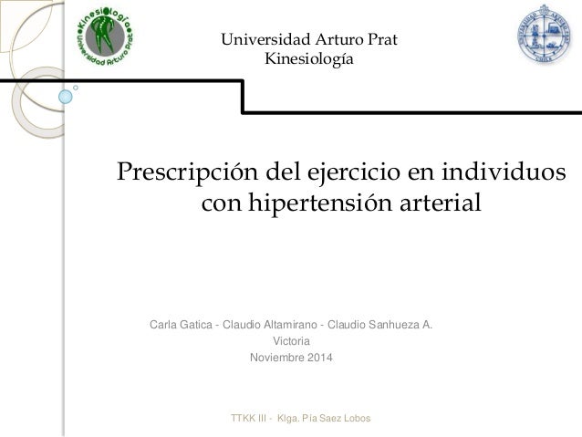 Prescripcion de ejercicio fisico en Hipertension Prescripcion de ejercicio fisico en Hipertension