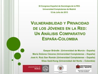 Vulnerabilidad y Privacidad de los Jóvenes en la Red: Un Análisis ...