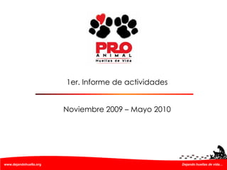 1er. Informe de actividades Noviembre 2009 – Mayo 2010 
