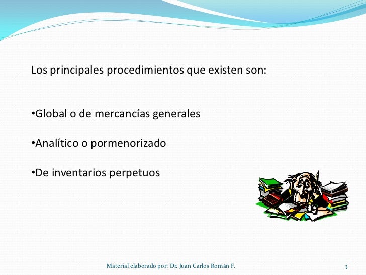 Procedimientos para el registro y control de inventarios