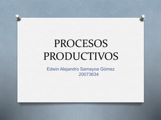 PROCESOS
PRODUCTIVOS
Edwin Alejandro Samayoa Gómez
20073634
 