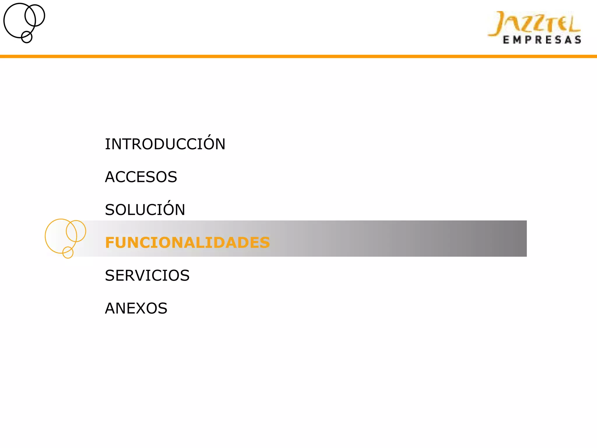 INTRODUCCIÓN ACCESOS SOLUCIÓN FUNCIONALIDADES SERVICIOS ANEXOS 