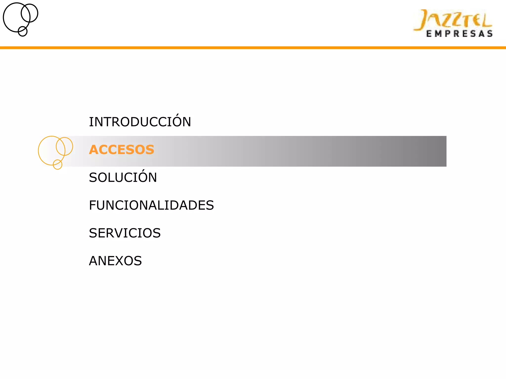 INTRODUCCIÓN ACCESOS SOLUCIÓN FUNCIONALIDADES SERVICIOS ANEXOS 