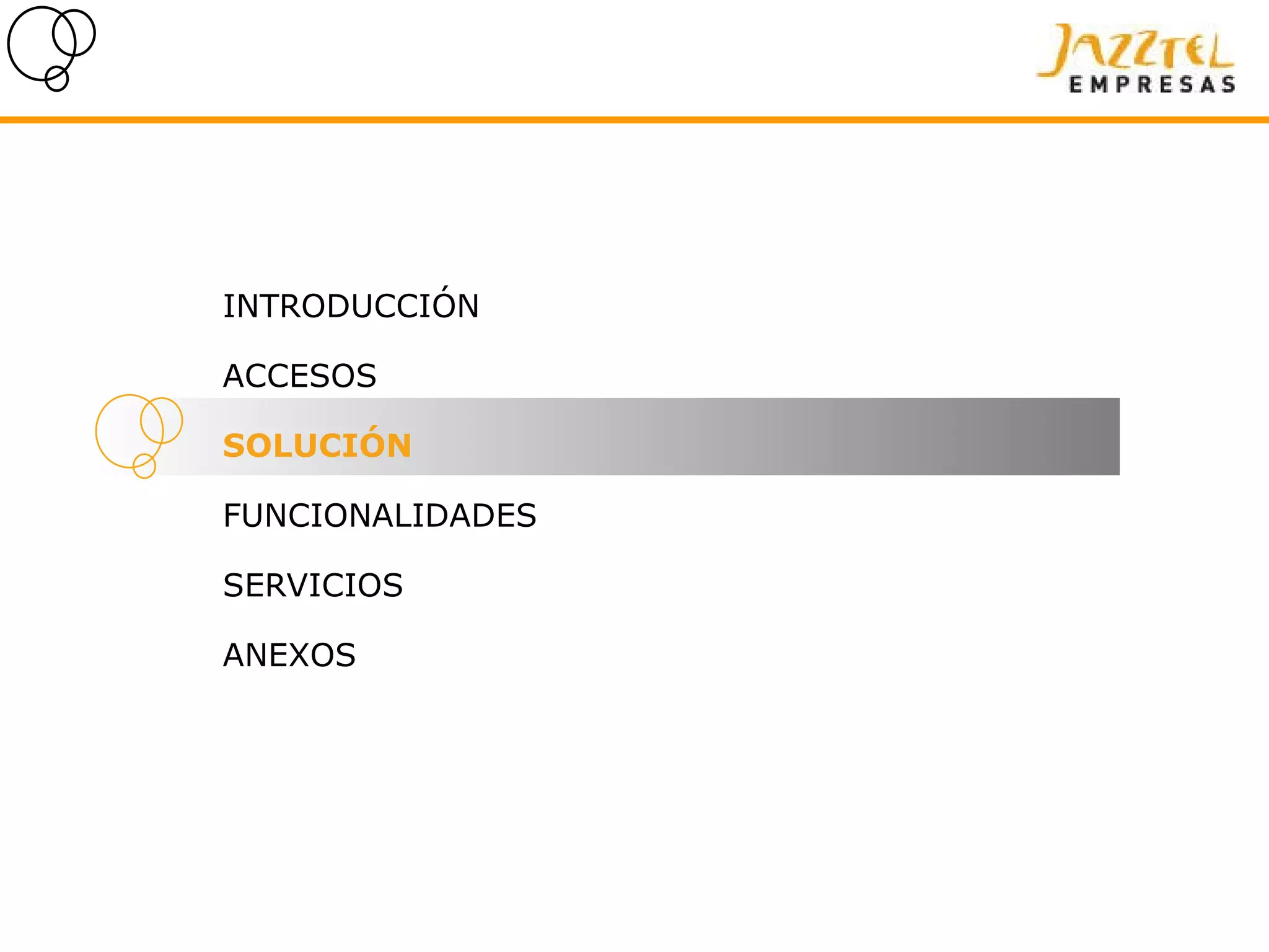 INTRODUCCIÓN ACCESOS SOLUCIÓN FUNCIONALIDADES SERVICIOS ANEXOS 